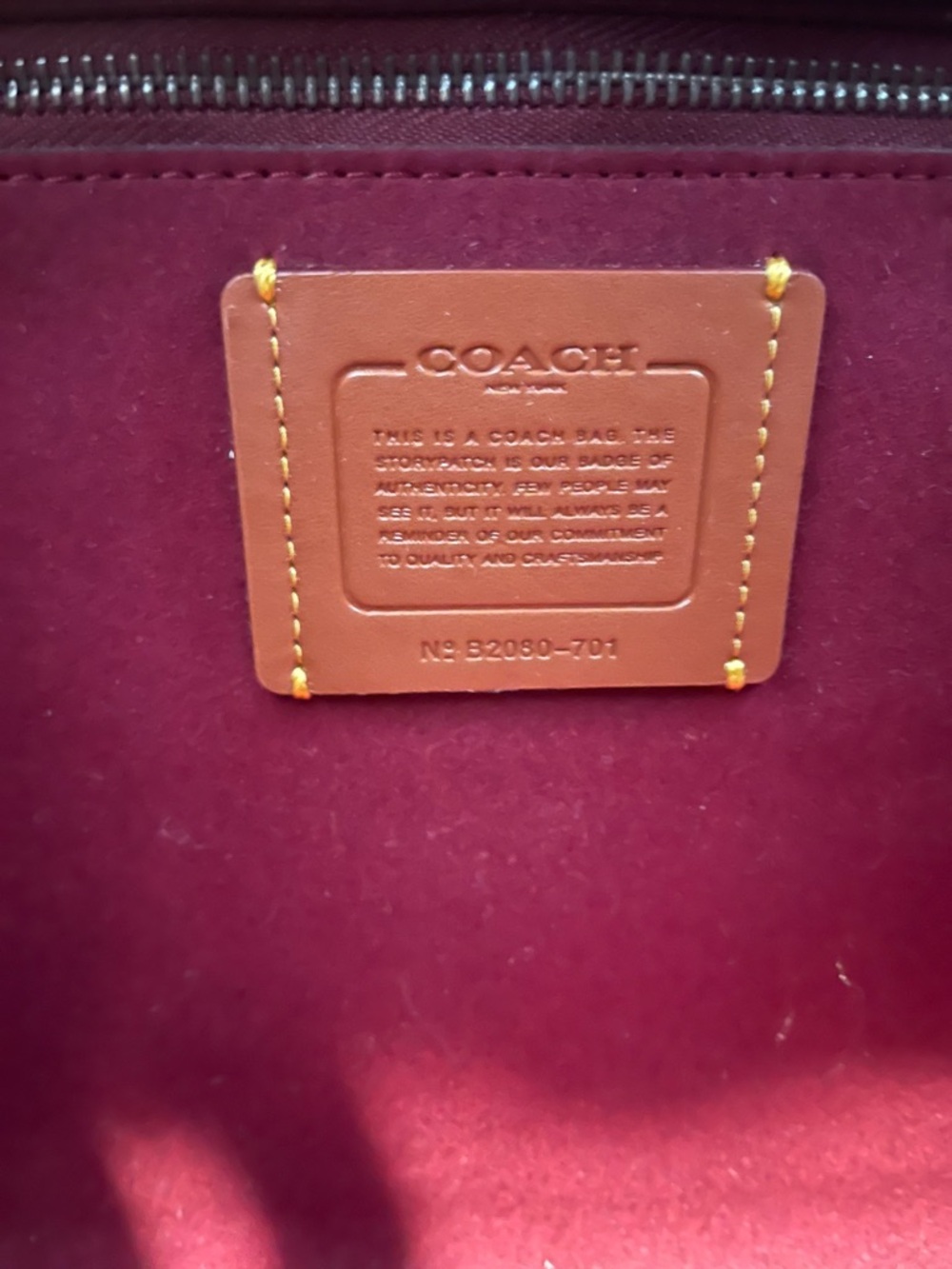 Preloved Coach Women's Top-Handle Satchel in Burgundy and Pink - Picture 7 of 9
